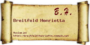 Breitfeld Henrietta névjegykártya
